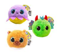 CRAZE BOUNZZ Funpack Stuffed Animal Plushies 3-Pack - Kawaii Plushy Cuddly Toys, Mini Plush Toys with Soft Ball Bounce Play - Momo, Dodo & Capiboom
