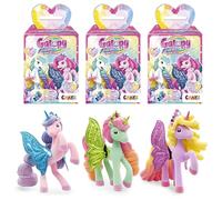 Galupy Rainbow Unicorn 3-Pack: Collectible Unicorn Figurines with Glitter Wings, Swarovski Crystals. Rainbow Toys, Girls, Birthday, 16 Color Combinations