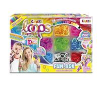 CRAZE loops Fun Box Bracelet Making Kit with 800 Loom Bands, Beads, Clips and Tools - Jewellery and Friendship Bracelet Maker Set for Kids Age 3 Plus, Creative Gift Idea