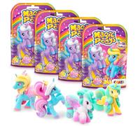 CRAZE Magic Ponys Set of 4 | 4 x Pony Figures, Beautiful Ponies Toys to Collect, with Tattoos & Accessories