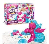 CRAZE Magic Sand Unicorn Set, Kinetic Sand with Glitter, 600 g, Children's Craft Set with Kneading Sand & Unicorn Shapes, Tri-Colour Unicorn Magic Sand