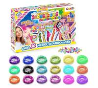 Craze Scoubidou Creative Box - Silicone Scoobies Strings Kit with 36 Scooby Strings & 30+ Beads - Friendship Bracelet Kit & Crafts Kit, Crafting Gifts for Girls & Boys
