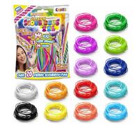 Craze Scoubidou Kit - Bag XXL Silicone Scoobies Strings Pack, 21m Scooby Strings in 14 Colours - Friendship Bracelet Maker & Crafts Kit, Loom Bands Boys and Girls
