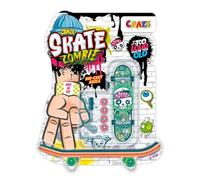 CRAZE SKATE Fingerboard Set Zombies Edition Pack of 4 - Spooky Finger Boards with Mini Skateboards & Custom Accessories, boys party favours