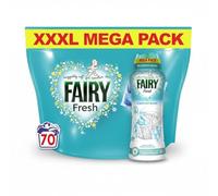 Crazee Deal Fairy Non Bio Washing Pods 70 Washes with Fresh In-Wash Scent Booster, Mega Pack Bundle