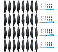 Craznick 32pcs Propellers for DJI Mini 3 Replacement Prop Blades Spare Propeller Blade Low Noise Wings for DJI Mini 3 Drone Accessories with Exclusive Screws & Screwdrivers Silver Tips