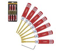 Craznick 7Pcs Metric Hex Nut Screwdriver Set 2.0 mm 2.5 mm 3.0 mm 3.5 mm 4.0 mm 4.5 mm 5.0 mm RC Tool Kit Socket Wrench for Axial SCX24 Wheel Attachment RC Models Car Boat Helicopter Quadcopter Red