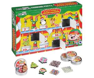 Crazy Aaron's Thinking Putty Advent Calendar, 24 Days of Holiday Surprises, 8 Mini Tins with Mix-ins and Charms