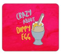 Crazy about Dippy Eggs Soldiers Breakfast Love Mouse Mat Pad 24cm x 19cm