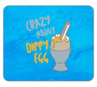 Crazy about Dippy Eggs Soldiers Breakfast Love Mouse Mat Pad 24cm x 19cm