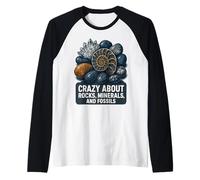 Crazy About Rocks, Minerals Fossils Teacher Student Geology Raglan Baseball Tee
