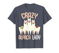 Crazy Alpaca Lady Women Alpaca Llama T-Shirt, Men, Heather Blue, X-Large
