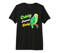 Crazy Amazon Parrot Lady - Funny Bird Owner Watercolor Premium T-Shirt