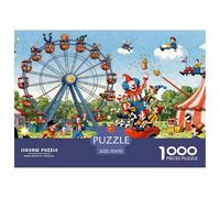 Crazy Amusement Park Wooden Jigsaw Puzzle Waterproof 1000 Piece Puzzles for Adults Colourful Challenging Games