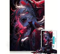 Crazy Anime Girl for Adults 1000 Piece Puzzle Cognitive Train Clean Connection Pattern Build Room Art (38x26cm)