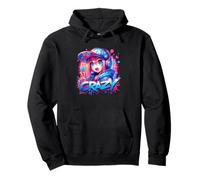Crazy Anime Girl Headphones Peace Pullover Hoodie