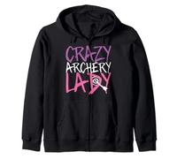 Crazy Archery Lady Girl Archery Zip Hoodie