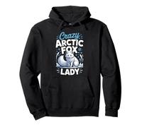Crazy Arctic Fox Lady Wildlife Lover Pullover Hoodie