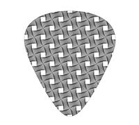 Crazy Art Guitar Picks 12 Pack Universal ABS Guitar Picks,Intertwined Curvy Lines Optical Illusion Composition Monochrome Geometric,for Acoustic and Electric Guitar,Black and White