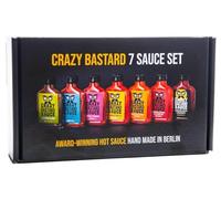 Crazy Bastard Sauce - 7 Pack of All Signature sauces from Jalapeño to Carolina Reaper (7 x 100mL)