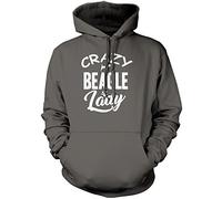 Crazy Beagle Lady Unisex Hoodie - Grey Large