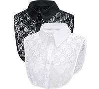 crazy bean Women's 2 Pieces Detachable Half Shirt Blouse Elegant False Collar Dickey Collar for Women White/Black