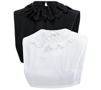 crazy bean Women's 2 Pieces Detachable Half Shirt Blouse Elegant False Collar Dickey Collar for Women White/Black