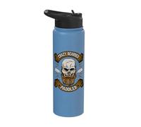 Crazy Bearded Paddler Skull Stand Up Surfing Paddle Boarding Stainless Steel Insulated Water Bottle