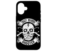 Crazy Bearded Shooter Skull Hunter Shooting Gun Hunting Case for iPhone 16
