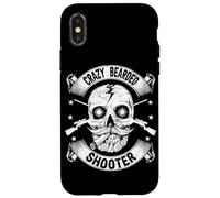 Crazy Bearded Shooter Skull Hunter Shooting Gun Hunting Case for iPhone X/XS