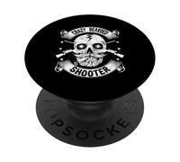 Crazy Bearded Shooter Skull Hunter Shooting Gun Hunting PopSockets Adhesive PopGrip