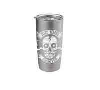 Crazy Bearded Shooter Skull Hunter Shooting Gun Hunting Stainless Steel Insulated Tumbler
