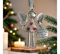 Crazy Beautiful Friends Forever - Angel Ornament, 2025 New Metal Crazy Beautiful Friends Angel Ornament, Christmas Angels Friendship Ornaments Gift
