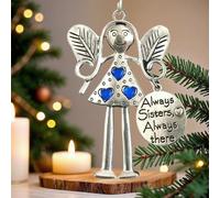 Crazy Beautiful Friends Forever - Angel Ornament, 2025 New Metal Crazy Beautiful Friends Angel Ornament, Christmas Angels Friendship Ornaments Gift