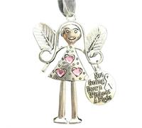 Crazy Beautiful Friends Forever - Angel Ornament, Forever Bestie Friendship Pendant, Christmas Tree Hangin Decoration Angel, Christmas Angels Friendship Ornaments Gifts for Friends Family (Silvery G)