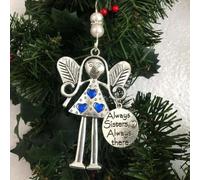 Crazy Beautiful Friends Forever - Angel Ornament, Forever Bestie Friendship Pendant, Christmas Tree Hangin Decoration Angel, Christmas Angels Friendship Ornaments Gifts for Friends Family (Silvery B)