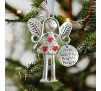 Crazy Beautiful Friends Forever-Angel Ornament,Forever Bestie Friendship Pendant,Metal Angel Xmas Tree Hanging Ornaments,Christmas Angels Friendship Ornaments Gift,FriendshipGift for Best Friends
