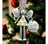 Crazy Beautiful Friends Forever, Christmas Angel Friendship Ornaments Gift, Metal Christmas Tree Hanging Ornament Decor, Guardian Angel Gift for Friends (You Are My Sunshine)