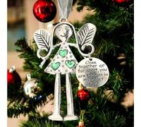 Crazy Beautiful Friends Forever, Christmas Angel Friendship Ornaments Gift, Metal Christmas Tree Hanging Ornament Decor, Guardian Angel Gift for Friends (You are in My Heart)