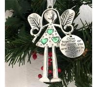 Crazy Beautiful Friends Forever - Christmas Angel Ornament, Metal Friendship Gift (Cyan)