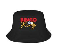 Crazy Bingo People Bucket Hats Fashion Sun Cap Packable Outdoor Fisherman Hat for Women and Men, Bingo King Black 22, One Size