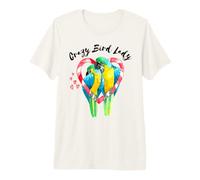 Crazy Bird Lady - Macaw Parrot Watercolor Premium T-Shirt