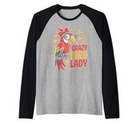 Crazy Bird Lady Parrot Birdwatcher Fun Raglan Baseball Tee