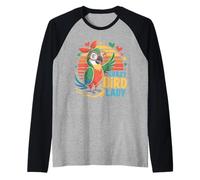 Crazy Bird Lady Parrot Birdwatcher Fun Raglan Baseball Tee
