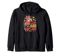Crazy Bird Lady Parrot Birdwatcher Fun Zip Hoodie