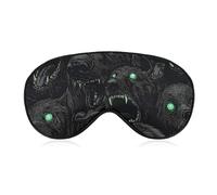 Crazy Black Dogs with Glowing Eyes Blackout Sleep Mask for Side Sleeper Soft Covers for Travel Essentials Nap