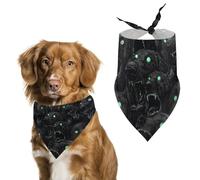 Crazy Black Dogs with Glowing Eyes Dog Bandana Pet Scarf for Small Medium Large Dogs Triangle Bibs Photo Prop Gift