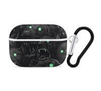 Crazy Black Dogs with Glowing Eyes Hard Shell Case Skin Accessories Cover with Hanging Loop Compatible with AirPods Pro 2
