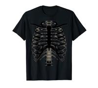 Crazy Black Skeleton Rib Cage T-Shirt