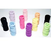 Crazy Bobble® 100 Pcs Mini Hair Ties, Mini Hair Bands, Seamless Hair Elastics, Small Ponytail Holders, Hair Accessories for Women, Kids, Girls, 2.5cm Diameter (Multicoloured)